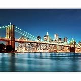 Fototapete murando Brooklyn Bridge 350x270 cm Vlies Tapeten Wandtapete XXL Moderne Wanddeko Design Wand Dekoration Wohnzimmer Schlafzimmer Büro Flur New York Stadt Amerika Brücke