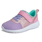 Mädchen Schuhe Kinder Turnschuhe Glitzer Sportschuhe Laufschuhe Hallenschuhe Sneakers Klettverschluss Tennisschuhe Festliche für Jugendliche,33 EU,Violett Pink