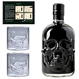 Totenkopf Absinth Set | Shot of Death | 1x Schwarzer Absinth Hamlet Hardcore Black 0,5 l | 2x Skull Absinth Gläser