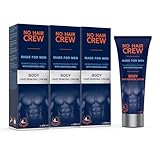 NO HAIR CREW 3 x Enthaarungscreme für den Körper - gründliche und sanfte Haarentfernung für Männer (Set 3 x 200 ml)