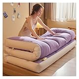 MTNBHH Japanische weiche Matratze, Gesteppte Matratze, bequemer Schlaf, Faltbare Bodenmatratze, Futonbett-Rollmatratze in voller Größe, extra dick(Purple,200 * 220cm)