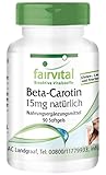 Fairvital | Beta Carotin 25.000 IE - 90 Softgels - 15mg pro Kapsel - HOCHDOSIERT - Provitamin A