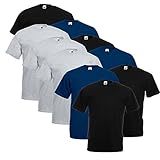 Fruit of the Loom 10 T Shirts Valueweight T Rundhals S M L XL XXL 3XL 4XL 5XL Übergröße Diverse Farbsets auswählbar (XL, 4 Schwarz / 3 Navyblau / 3 Grau)