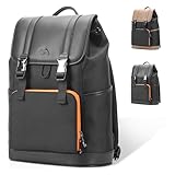 W.ARCHIBAL Rucksack für Damen, Herren, Student und Teenager - Perfekt für den Alltag, Uni und Schule - Mit einem integrierten 15.6 Zoll Laptopfach (Black-Orange)