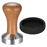 51mm Kaffee Tamper, Espresso Tamper für Kaffee, Edelstahl Kaffeestampfer, 51mm Stempel Stampfer Set mit Holzgriff für Espressomaschine, Cafes und Kaffeeliebhaber