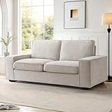 MEROUS 2 Sitzer Sofa, Loveseat Sofa, Polstersofa mit Breite Armlehnen 181cm L × 84cm B - Waschbare Kissen - Einfache Montage für Wohnungen/kleinen Raum - Beige