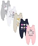 TupTam Baby Unisex Strampler mit Aufdruck Spruch 5er Pack, Farbe: Mädchen 3, Größe: 56