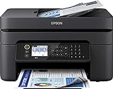 Epson WorkForce WF-2850DWF 4-in1-Tintenstrahl-Multifunktionsgerät, Drucker (Scannen, Kopieren, Fax, WiFi, ADF, Duplex, Einzelpatronen, DIN A4), schwarz