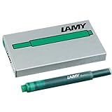 LAMY T10 Tintenpatrone mit großem Tintenvorrat - geeignet für alle Lamy Patronenfüllhaltermodelle - Inhalt 1,25ml je Patrone - 5 Stück pro Päckchen - Tintenfarbe grün