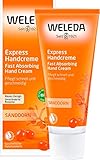 WELEDA Bio Express Handcreme Sanddorn - Naturkosmetik Handpflege Creme für trockene Hände. Nachhaltige Feuchtigkeitscreme für Frauen & Männer mit Grapefruit, Mandarine & Sandelholz Duft (1x 50ml)