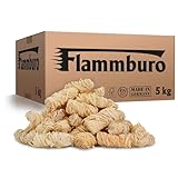 FLAMMBURO (5kg = ca. 400 Stück) Anzündwolle für Kamin, Ofen und Grill – Ökologischer Holzanzünder, Kaminanzünder, Grillanzünder, Anzünder Holzwolle Varianten: (3kg) / (10kg) / (15kg)