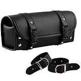 OUCONGK Motorrad Satteltasche, Satteltasche, Motorräder Leder Satteltasche, wasserdichte Motorradtasche, Leder Wasserdicht Werkzeugtaschen, für Motorräder und Fahrräder Lagern (Schwarz)