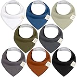 8 Stück Dreieckstuch Baby Junge, Mädchen - Unisex Bandana Lätzchen Baby, Super Absorbierende Halstuch Baby, Bio-Baumwolle Baby Lätzchen, Halstücher Baby für Säuglinge, Sabberlätzchen (Basics)