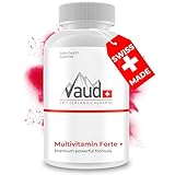 VAUD® Multivitamin + Mineralien Tablette Magenbypass - 100 Tablette - Hochdosiert Mit 25 Vitaminen und Mineralien - Vitamin A bis Z - Vega - Natürlich - Laborgeprüft - Hergestellt in der Schweiz