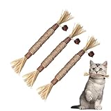 Silvervine Katzen-Kauspielzeug | Natürliche Silvervine Sticks Katzenspielzeug – Katzen- und Kätzchen-Kauspielzeug für aggressive Kauer, Oralspielzeug für Kätzchen-Zahnreinigung, Silvervine für Katzen