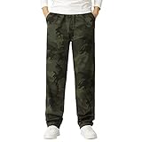 Herrenhose mit Kordelzug an der Taille, modisch, lässig, lockere Baumwolle, Übergröße, Tasche, Camouflage-Hose, Overall für Jungen, armee-grün, 3XL