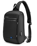 Laptop-Rucksack, schmal, diebstahlsicher, einzelne Schulter, 33 cm (13 Zoll) Laptop-Rucksack, wasserdicht, Coss-Body Sling Bag mit USB-Ladeanschluss