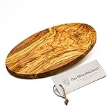 DAS OLIVENHOLZBRETT® / Brotzeitbreit Olivenholz oval/Frühstücksbrett aus Holz oval/Schneidebrett aus Olivenholz/Vesperbrett aus Olivenholz / 30cm