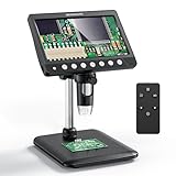 Ashfly LCD Digital Mikroskop für Münzen, 7 Zoll 1080P USB Mikroskop, 50X-500X Auflösung, Microscope mit 8 einstellbaren LED-Leuchten, PC-Ansicht kompatibel, ideal für Kinder und Erwachsene