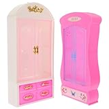 DIKACA Schmuck Dollhouse Möbel Puppenschrank Kleiderschrank Puppenhaus Möbel Garderobenverzierung Miniaturmöbelmodell Zubehör Miniatur Möbel Kleidung Organizer für Puppen