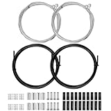 Bowdenzug Universal,2 Sätze Fahrrad Schaltzug Set,Fahrrad Schaltzug Set,Fahrrad Bremszug Bowdenzug Hülle,mit Bowdenzug Endhülse Endkappen/O-Ringe Donuts Bremsseil Fahrrad und Schaltseil,Schwarz