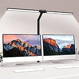 bravzurg Schreibtischlampe LED Dimmbar, 78cm 24W Klemmbar Schreibtischleuchte mit Lichtsensor, 5 Farbtemperaturen 5 Helligkeitsstufen, Tischlampe mit Memory Funktion für Monitor, Büro, Arbeitszimmer