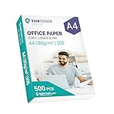 FairToner Office Paper standard Kopierpapier für Inkjet und Laserdrucker geeignet, 500 Blatt 80g A4 Druckerpapier weiß