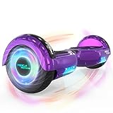 MEGA MOTION Hoverboards für Kinder, 6.5 Zoll Zweirad Selbstbalancierendes Hoverboards mit Bluetooth Lautsprecher, Kommt mit cool leuchtendem Rad, mit LED-Leuchten, Geschenk für Kinder und Jugendliche