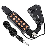 12 Loch Akustische Gitarren Tonabnehmer, Magnetic Pickup Transducer mit Volume Tone Tuner Kit für Akustikgitarre