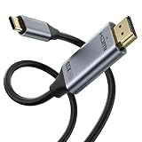 Tobfit USB C auf HDMI Kabel 2M,USB Typ C zu HDMI 4K UHD Kabel(Thunderbolt 3 kompatibel) für iPhone 16/15 Pro/Pro Max,MacBook iPad Pro/Air,iMac,Surface Book 2,Samsung S23/S22/S10/S9, Surface Book