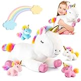 Adeokay Einhorn Kuscheltier Geschenk Mädchen 3-12 Jahre,Einhorn Spielzeug ab 3-8 Jahren Mädchen Geschenke 3-8 Jahre Spielzeug 1-12 Jahre Geschenk 3-9 Jahre Mädchen Einhorn Geschenke