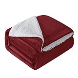 Mixibaby Hochwertige Wohndecken Kuscheldecken, extra Dicke warm Sofadecke/Couchdecke, Größe:150 cm x 200 cm, Farbe:Weinrot