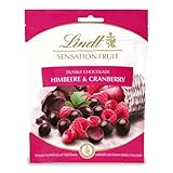 Lindt Schokolade Sensation Fruit Himbeere und Cranberry | 150 g | Dunkle Schokoladen-Kugeln mit erlesener Fruchtfüllung auf Apfelbasis | Pralinengeschenk | Schokoladengeschenk