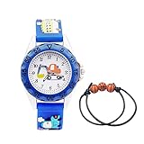 MUXIJIA Kinder Uhren für Jungen und Mädchen ab 3-10 Jahre, 3ATM wasserdichte Junge Uhr Mädchen Uhr, Analog Quarz Uhr Silikon Uhrenarmband Armbanduhr Kinderuhr (Dunkelblau)