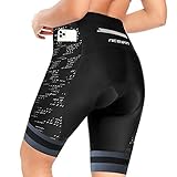 NICEWIN Radlerhose Damen mit Sitzpolster 4D Gepolstert Fahrradhose kurz Sporthose Atmungsaktive Schnell Trocknende Stoßfeste Radlershorts Damen (L, Schwarz)