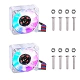 GeeekPi 2PCS Raspberry Pi 4 Lüfter DC 5V Brushless RGB CPU PWM Lüfter mit Blauer Hintergrundbeleuchtung 40x40x10mm,für Raspberry Pi 4 Modell B, 3B +, Raspberry Pi 3/2 Modell B(Gefärbt)