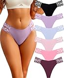 BeReady String Tanga Damen Nahtlos Sexy Spitze Tanga Damen Seamless Slips Damen Spitzen Unterhosen Damen Nahtlose Unterwäsche Mehrpack 6er Pack