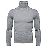 Beokeuioe Rollkragenshirt Herren Langarm, Turtleneck Slim fit Rollkragenpullover Herren Strickpullover Pullunder Langarmshirts Pullover Baumwolle Sweater Unterzieh Einfarbig