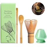 Sakiyrmai Matcha Set | Japanisches Zubehör für die Matcha | Matcha Besen | Matcha Tee Set mit Bambus Schneebesen | Matcha Schale aus Keramik und Bambuslöffe | Perfekte Geschenk für Weihnachten