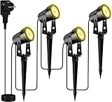 Totofac Gartenbeleuchtung LED, COB im Freien IP65 Wasserdichter Gartenleuchte, Warmweiß 3000K Gartenstrahler mit Erdspieß,Dekorative Gartenlampe Beleuchtung für Außen Garten Rasen