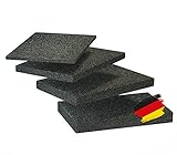 BAUHELD® Terrassenpads 90x60x 6mm [80 Stück] Hochwertige Bautenschutzmatte aus Gummi-Granulat [Made in Germany] Als Unterleg-Platten für Terrassenfliesen, WPC Terrassen-Dielen, Stelzlager, Balkon