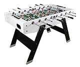 Leomark Tischfußball-Set Weiß-Schwarz mit Spielfiguren – Großer Kickertisch White Edition für Hause und Büro Höhe 85 cm