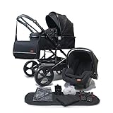 Pixini Kinderwagen Kalani 3in1 Kunstleder Schwarz