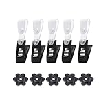 5 x Gartenflaggenstopper, schwarz, Gartenflaggenstopper, Rasen, Hof, Fahnenmast-Clips, Fahnenmast-Werkzeuge, Gartenwindfixierer