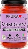 PPURA Bio Tomatensauce Parmigiana | Pasta-Sauce mit Auberginen & Parmigiano Reggiano | Sugo Made in Italy | 100% Natürlich Ohne Zusatzstoffe | Nudel-Soße mit Parmesan | 340g Glas