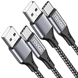 RAVIAD USB C Kabel [2Stück 1M], Ladekabel USB C Schnellladekabel Nylon USB C Ladekabel für iPhone 15 Pro Max, Samsung Galaxy S24 S23 S22 S21 S20 S10 S9 S8 Note10, Huawei P60, Xperia, OnePlus-Grau