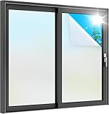 rabbitgoo Fensterfolie Milchglasfolie Sichtschutzfolie Selbstklebend Folie Fenster Scheibenfolie Blickdicht Anti-UV Statische Privatsphäre Schutzfolie Matt Für Bad Büro Wohnzimmer matt 60 x 200 cm