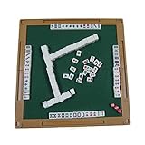 ATAAY Entertainment Mahjong 144 Tile Portable Mini Mahjong mit faltbarem Spieltisch Majiang Travel Set Traditioneller Mahjong-Komfort