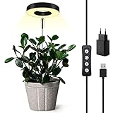 Onite Pflanzenlampe Led Vollspektrum, Grow Light mit USB Adapter und 3/6/12 Auto-Timer, Pflanzenlicht 5 Arten von Helligkeit& 3 Lichter Modi fur Zimmerpflanzen Gemüse Gartenarbeit Bonsais