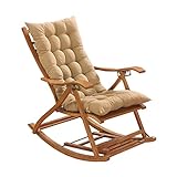 LCYZ Schwingsessel Rattansessel, Bambus Schaukelstuhl Garten Sonnenliege Relaxsessel, Gartenliege Verstellbar Zu Gartenstuhl, Hochlehner